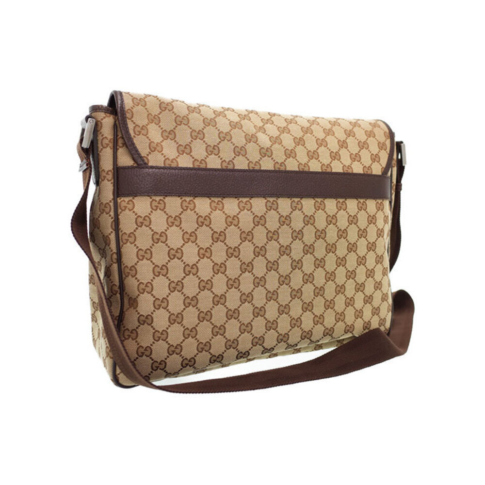 Gucci Canvas Bag GG Original Crossbody Brown Messenger Flap